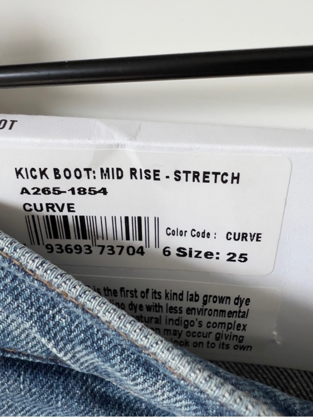 AGOLDE Kick Boot Mid Rise Bootcut Jeans - Curve Blue - 25 - NWT - Picture 6 of 6